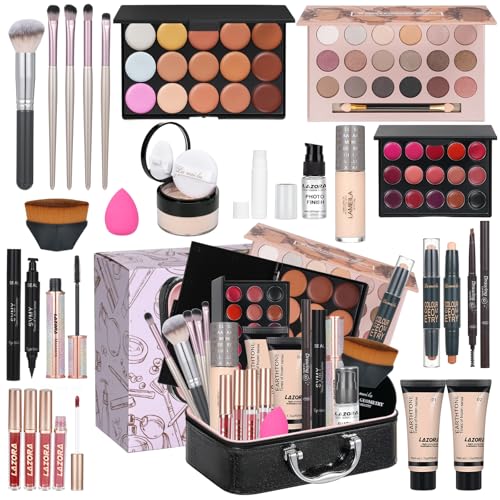 All in One Makeup Kit Makeup Kit for Women Full Kit Makeup Set Multipurpose Bundle Holiday Gift Box Essential Starter Bundle Include Full Make up Kit for Women (Box3)