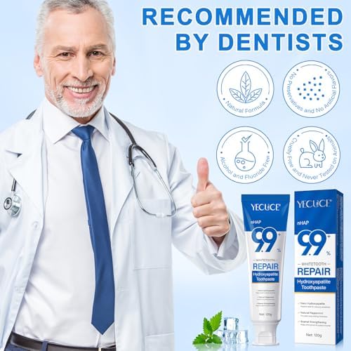 9.9% Hydroxyapatite Toothpaste, (2PCS) Nano Hydroxyapatite Toothpaste for Enamel Protection and Tooth Strengthening, Gentle Mint, Fresh Breath, Daily Use for Oral Health