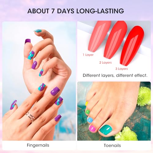 Nail Polish | 16 Colors Rainbow White Air Dry Regular Nail Polish Set with Base Top Coat & Remover Pads Spring Summer Classic French Fingernail Polishes Non-gel Bulk Gift for Nail Art Lovers