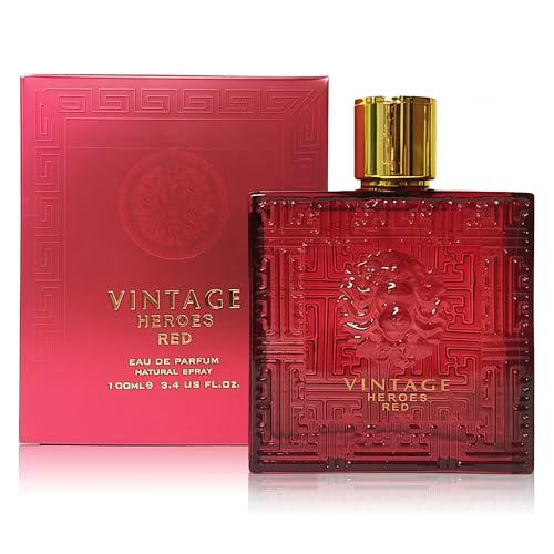 Men's Cologne Eau De Parfume Natural Spray Vintage Heroes Red Perfume with Fruity Warm & Floral Scent 3.4 Fluid Ounce Long Lasting Fragrance
