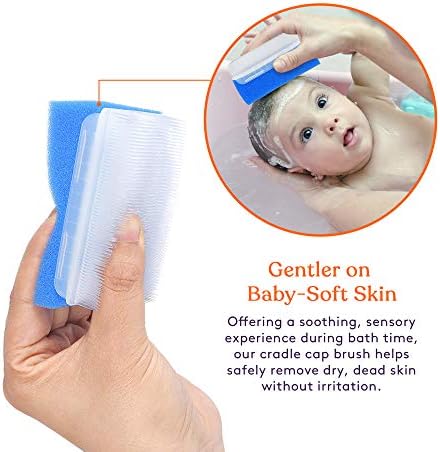 Special Supplies (12 Pack) Baby Bath Sponges Soft Foam Scrubber with Cradle Cap Bristle Brush - Body, Hair, and Scalp Cleaning - Gentle on Infant, Toddler Sensitive Skin - Great Sensory Feel
