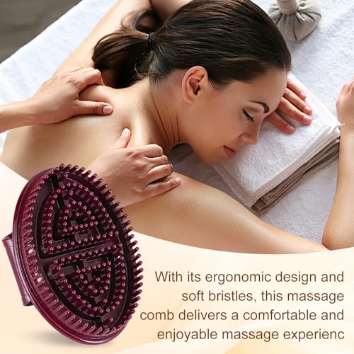 Meridian Brush Massage Body,Beauty Salon Professional Custom Meridian Brush,Portable Body Handheld Massage,Full Body Relaxation Comb Brown(2PCS)