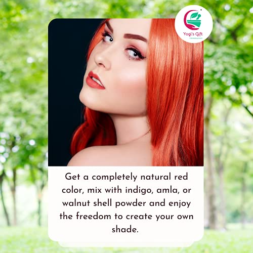 Triple Sifted Henna Powder For Hair | 2 Pound Bulk Pack | 100% Pure Henna Powder | Zero Chemicals, Best results | By Yogi's Gift®