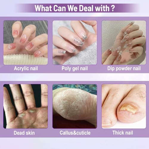 Cordless Electric Nail Drill Professional, Acrylic Nail Kit for Nail Polish Remover, Electric Nail File Buffer Grinder, Portable Rechargeable Nail Filer Electric Manicure and Pedicure kit