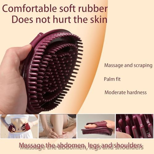Ergonomic Massage Brush with Non-Slip Grip - Full Body Relaxation Tool, Perfect with Oils & Creams(2PCS)