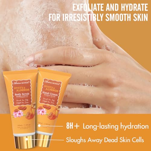 Gift Baskets for Women, Bath and Body Gift Set for her with 13pcs Honey Almond Scented Spa Gifts for Women, Bath Sets Includes Scented Candle, Shower Steamer, Bubble Bath, Bath Salt. Mothers Day Gifts