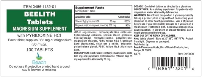 Beach Pharmaceutical *** BEELITH TAB 100Tablets