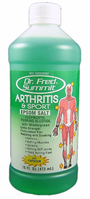 Dr.Fred Summit Arthritis & Sport Epsom Salt rubbing alcohol 16oz (pack of 2)