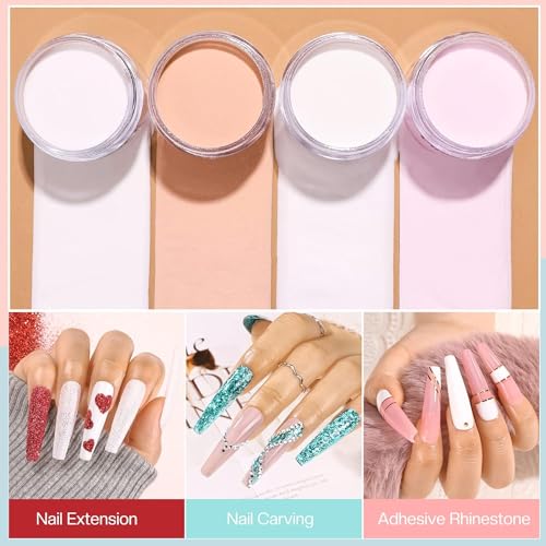 Morovan Acrylic Nail Kit with UV Lamp: Complete Beginner Starter Set with Glitter Acrylic Powder