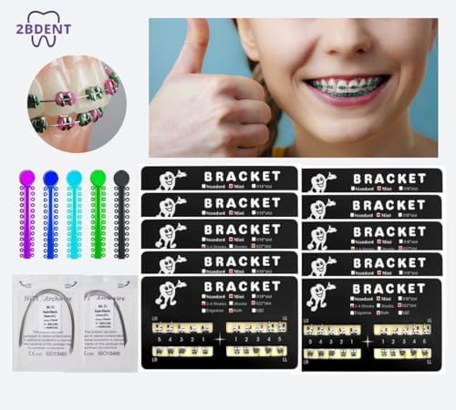 Dental Braces Kit Orthodontic Metal Braces Kit, Orthodontic Ligature Ties Kit