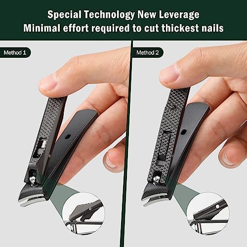 FVION Angled Nail Clippers, Ingrown Toenail Clipper for Thick Nails, Slant Curved Blade Nail Cutters Ingrown Nail Pain Relief Tool