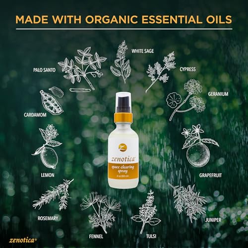 Zenotica® Feng Shui and Space Clearing Spray: Organic, Eco-Friendly, Fair-Trade Essential Oil Blend to Cleanse, Harmonize, Reset, and Restore Serenity and Balance. 2 Fluid Ounces (60ml).