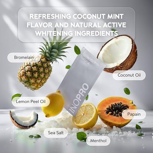 Natural Teeth Whitening Strips Kit 14 Treatments - Sensitive Teeth Whitener, Peroxide Free, Enamel Safe White Strips - Instant Teeth Whitening Without The Harm (28 Strips)