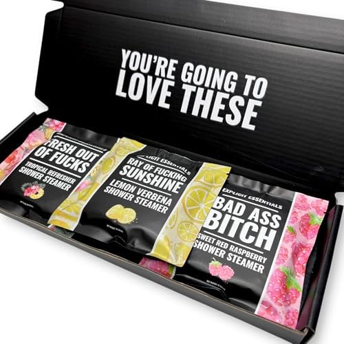 Shower Steamer Gift Set, 3 Pack, Raspberry, Lemon, Tropical Scents