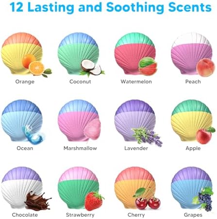 Kids Bath Bombs with Surprise Toys Inside, 12 Pack Shell Organic Bath Bombs for Kids with Ocean Sea Animals for Girls Boys Toddlers, Marine Shark Bath Bomb Gift for Easter Birthday Bubble Bath