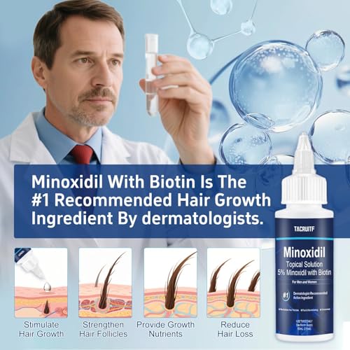 6 Packs, 5% Minoxidil with Biotin, Hair Growth Treatment, Minoxidil Hair and Beard Growth Oil, Minoxidil for Men and Women, Supports Thicker and Fuller Hair & Beard (12 fl oz, 6 Month Supply)