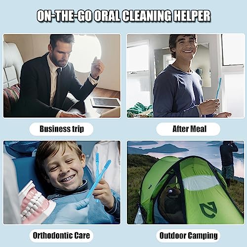 Disposable Toothbrushes with Toothpaste Adult Pre-Pasted Disposable Toothbrushes Travel Toothbrushes with Toothpaste Bulk Toothbrushes Waterless Toothbrush Individually Wrapped Mint-100Pcs