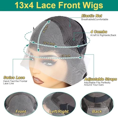 Deep Wave Lace Front Wigs Human Hair 220% Density 20 Inches HD Deep Wave Wig Human Hair Lace Front Wigs Deep Curly Human Hair Wig For Women 13x4 Deep Wave Frontal Wig Pre Plucked