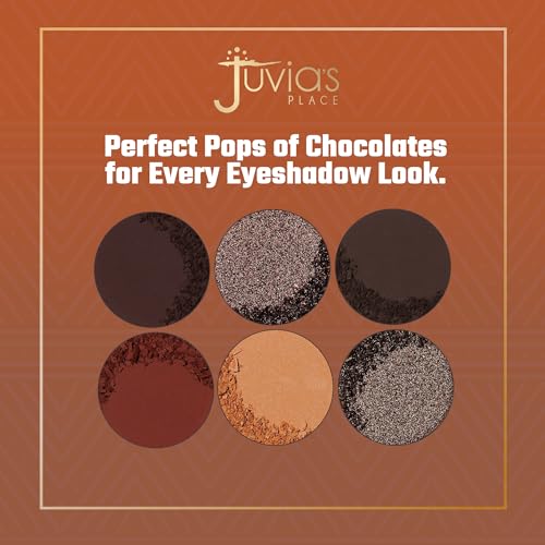 Juvia's Place Palette The Chocolates - Tan, Auburn, Shades of 6, Rich Dark Chocolate Palette, Professional Eye Makeup, Pigmented, Makeup Palette for Eye Color & Shine