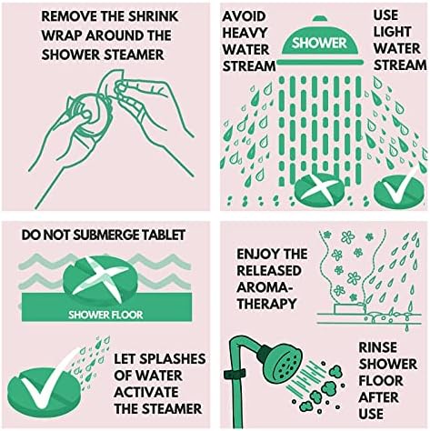 Shower Steamers Aromatherapy for Women and Men, 20-Pack Organic Shower Bombs with Essential Oil, Tea Tree, Orange & Vanilla, Sea Salt, Lavender, Peony & Pear Bath Tablets