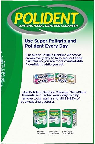 Polident 3 Minute, Antibacterial Denture Cleanser 120 ea (Pack of 2)