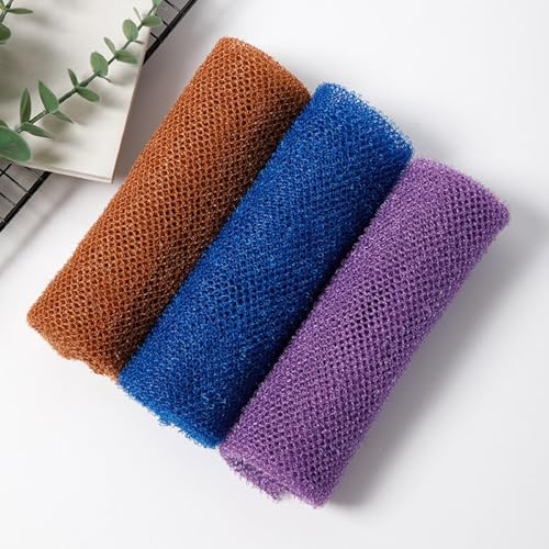 Afro Scrub African Net Sponge, Afroscrub African Exfoliating Net Sponge with Knots, Exfoliating Body Scrubber Body (Coffee)