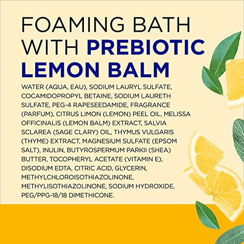 Dr Teal's Foaming Bath with Pure Epsom Salt, Prebiotic Lemon Balm & Essential Oils, 34 fl oz (Pack of 4)