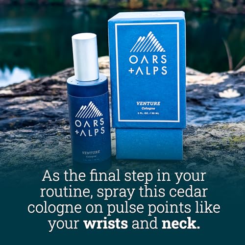 Oars + Alps Ascend Cologne and Body Spray, Blends Sunwashed Cedar with Warm Cardamom Scent, TSA Friendly, 1 Fl Oz