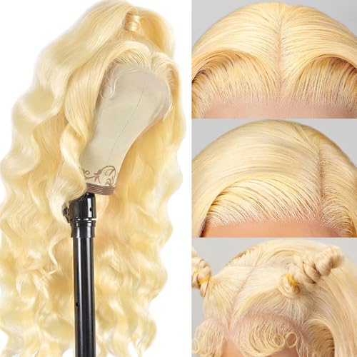 613 Lace Front Wig Human Hair 250 Density Blonde Wig Human Hair 13x6 HD Lace Frontal Wigs Body Wave Lace Front Wigs Human Hair Pre Plucked 613 30 Inch