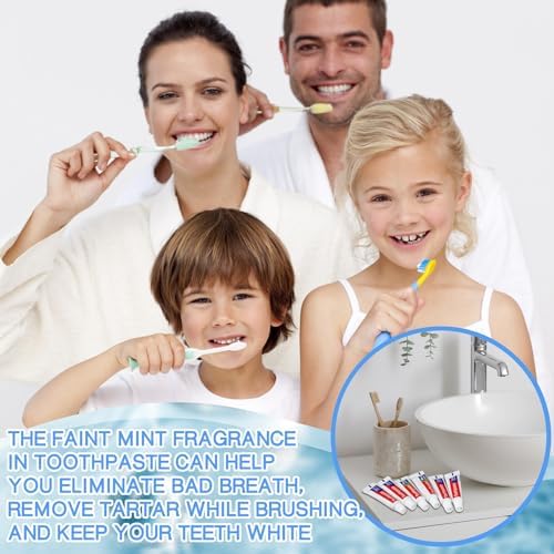 Mini Toothpaste Bulk Regular Clean Mint Toothpaste for Bad Breath, Helps Freshens Breath, Whitens Teeth Travel Size 0.18oz for Home Hotel Office School Camping