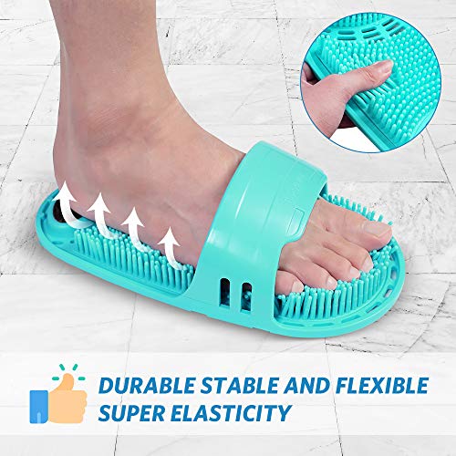 Silicone Shower Foot Scrubber Personal Foot Massage and Cleaning, Non-Slip Foot Scrubber for Men and Women (1PCS Green)