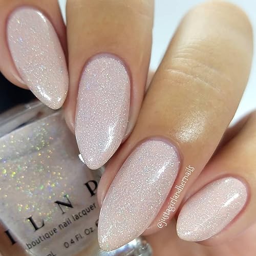 ILNP Birthday Suit - Cashmere Pink Holographic Nail Polish, Neutral Nude, Chip Resistant Manicure, Non-Toxic, Vegan, Cruelty Free, 12ml