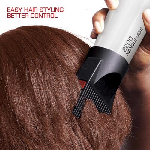 Red by KISS HandleLess Blow Dryer 2200W Ceramic Tourmaline White Color, 3 Heat Settings, Pik and Diffuser Included Comfortable Grip, Ionic for Frizz-Free Shine, Detangler & Straightening