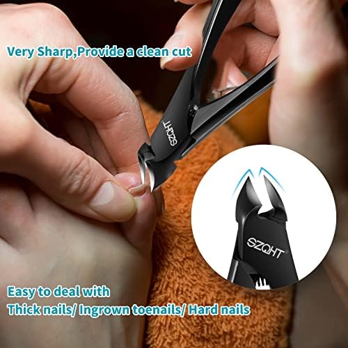 SZQHT Podiatrist Toenail Clippers Set, Professional Toe Nail Clippers for Thick & Ingrown Nails Cutter for Men,Women,Seniors,Heavy-Duty Manicure Set Pedicure Kit for Elder