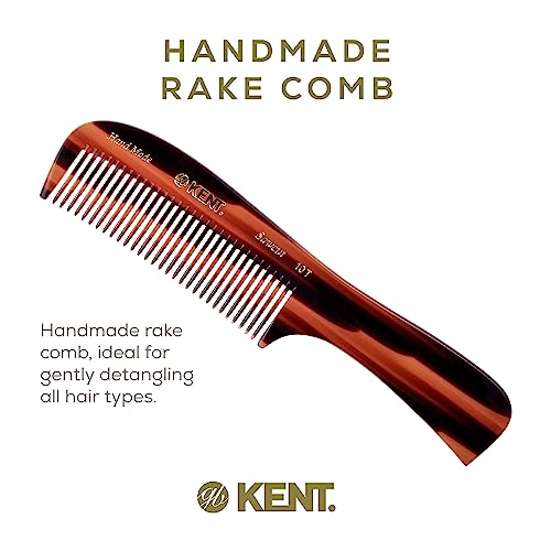 Kent 10T Large Detangler Comb, Handmade Wide Tooth Comb for Curly Hair, Detangling Combs For Wet and Dry Hair, Combs for Thick Hair, Saw-Cut and Hand Polished Made in England