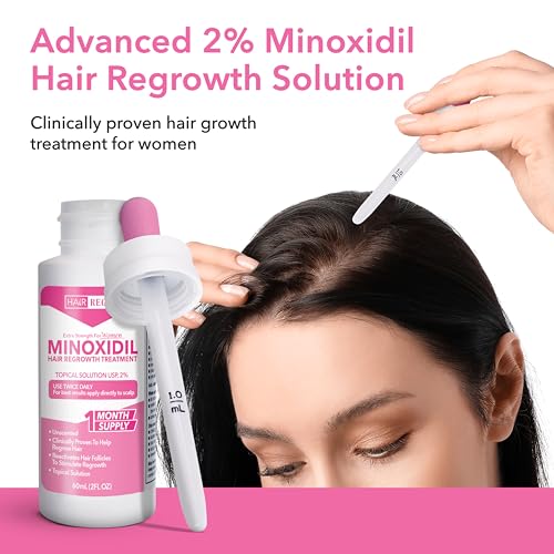 Advanced 2% Minoxidil For Women, Hair Regrowth Treatment for Thinning Hair, Hair Loss for Women,6 Month Supply, Minoxidil Topical Solution for Thicker Fuller Hair