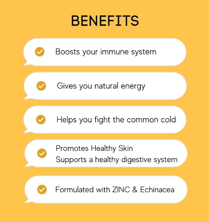 Vitamin C Shot 1000MG - Immunity Booster with Zinc, Ginger, & Echinacea - Protect Your Immunity - Fight The Common Cold - Orange Flavor - 2.4 FL Oz Bottle - 20 Pack