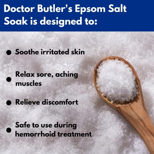 Doctor Butler’s Epsom Salt Soak – Sitz Bath Salts for Hemorrhoids Relief for Men and Women, Soothes and Provides Natural Relief Associated with Hemorrhoids (32 oz)