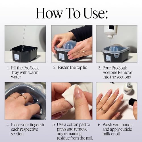 Nailboo 100% Acetone Nail Polish Remover & Soak Bowl, Gel Polish Remover for Nails, Pure Acetone Polish and Dip Powder Remover, Nail Salon Quality Removal, 16 Fl Oz