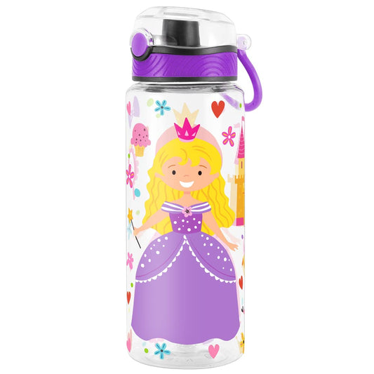 Cute Water Bottle for School Kids Girls, BPA FREE Tritan & Leak Proof & Easy Clean & Carry Handle, 23oz/ 680ml - Princess