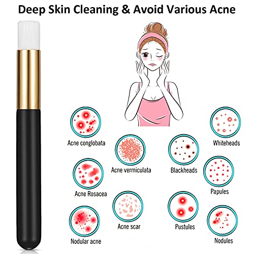 Patelai 60 Pieces Lash Shampoo Brushes with Container, Eyelash Extension Cleansing Brush Nose Pore Cleaning Tool Peel off Blackhead Removing Tool Cosmetic Lash Cleanser Facial Cleansing(Black)