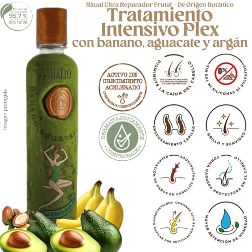 RITUAL BOTANICO Kit Crecimiento Acelerado y Reparación S.O.S.: Shampoo de Romero, Mascarilla para el Cabello con Colageno, Acondicionador Intensivo PLEX, Termoprotector para cabello (Incluye Obsequio)