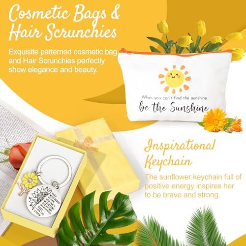 Get Well Soon Gift Baskets for Women, 9pcs Care Package for Women, After Surgery Recovery Gifts, Feel Better Set Thinking Of You - Sending You Hug Sunshine Box for Sick Friend