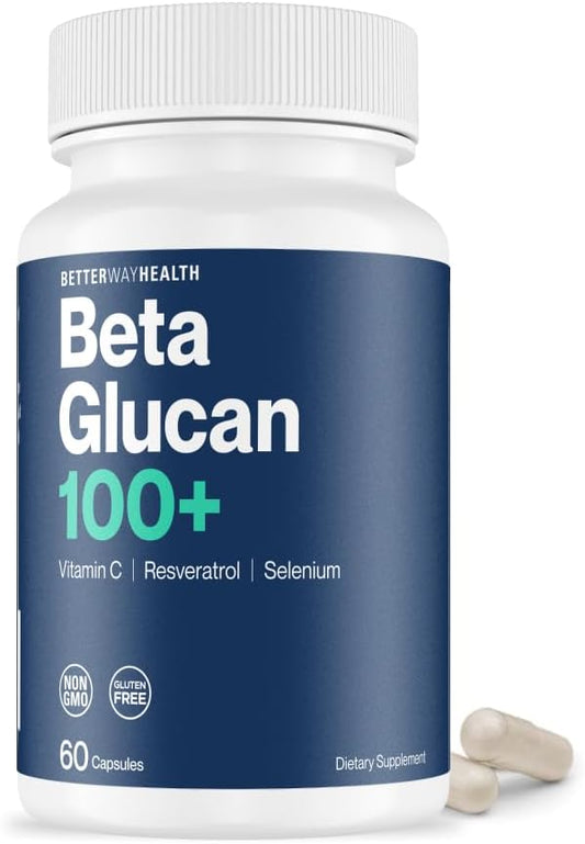 Better Way Health™ - Advanced Immune Readiness - Highly Purified 1,3/1,6 Beta Glucan + Vitamin C, Resveratrol, and Selenium - 60 Capsules (Pack of 1)
