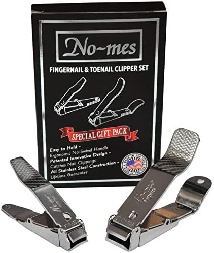 Fingernail and Toenail Clipper Gift Set, Catches Clippings, Built-in Nail File, Made in USA