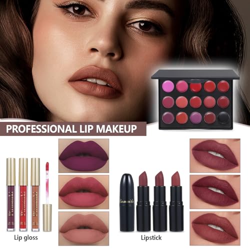 All-in-One Makeup Kit for Women & Girls - Travel & Professional Makeup Set Includes Eyeshadow, Lipstick, Brow Pencil, Eyeliner & Brush Set