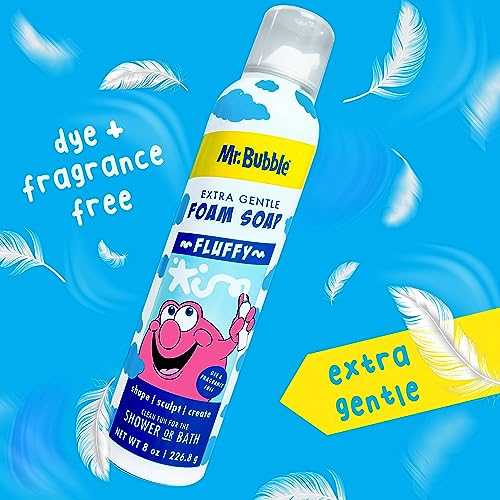 Mr. Bubble Extra Gentle Foam Soap - Fragrance Free Kids Hand and Body Wash 8OZ, Pack of 6