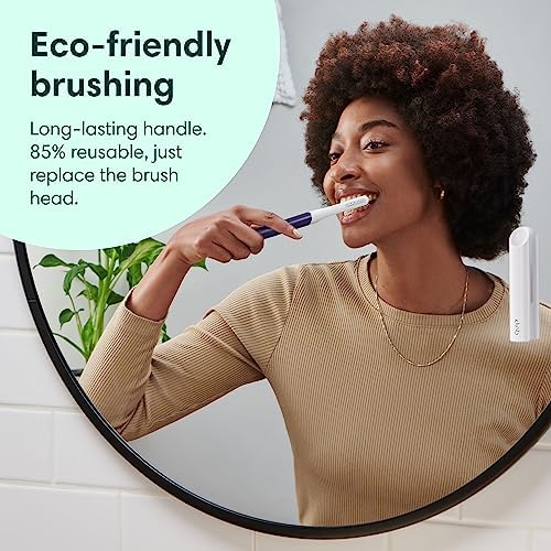 Quip Rechargeable Sonic Toothbrush for Adults - Timed Electric Toothbrush with Cover - Replaceable Brush Head, Soft Bristles, Plastic Handle - Travel Toothbrush - Midnight