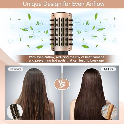 Hair Dryer Brush Blow Dryer Brush in One for Drying and Straightening, Volumizer Multi-Styler for All Hair Types, Frizz-Free Blowout Brush for Salon Quality