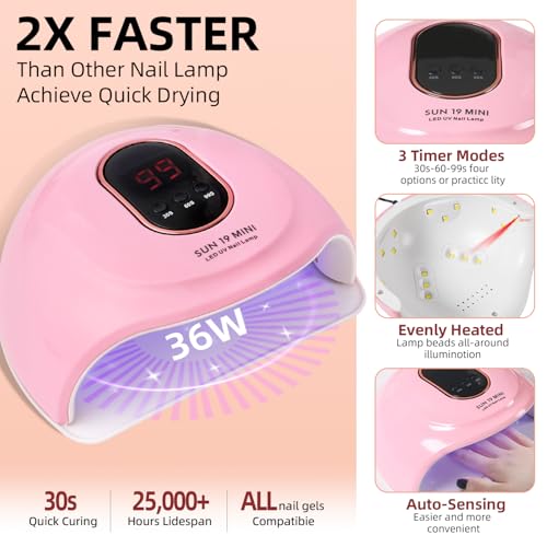 Acrylic Nail Kit With Drill And U V Light Full Nail Kit Set Professional Nail Starter Kit For Beginners Acrylic With Everything